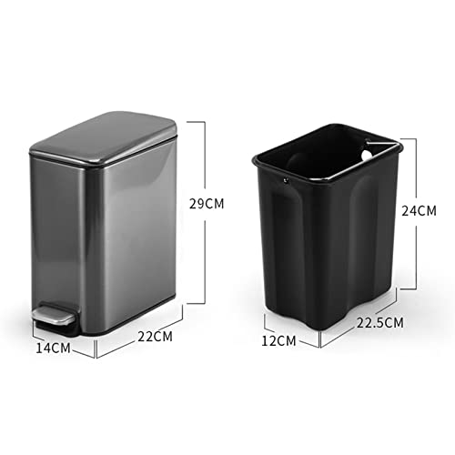 Loddno smeće može, pravokutnog nehrđajućeg čelika mali korak kantu za smeće može otmjeri korpa kupaonica kutija