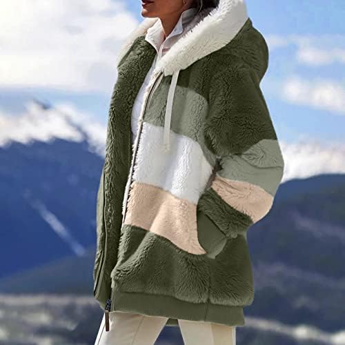 Zimski kaputi za žene 2022 Topla lagana fleka plišana sa kapuljačom s kapuljačom sa kapuljačom sa džepovima