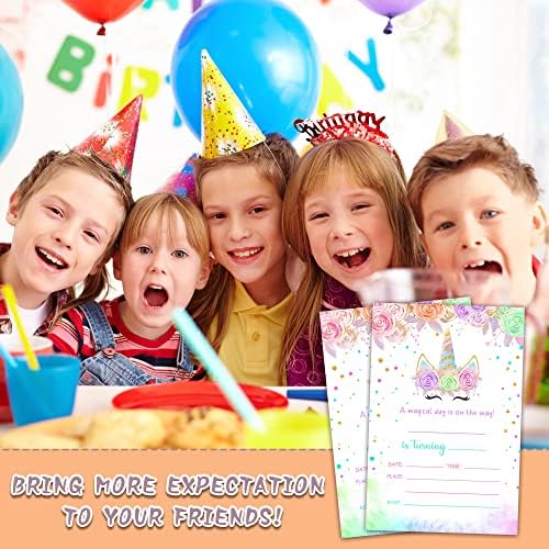 YQV čarobnim rođendani pozivnice za rođendan, 20-grof cvjetni stil rođendanska zabava poziva sa koverte-HBYQK-B16