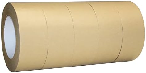 Fbaiyy 5 Rolls Kraft papir gumped traka, zapisuje jaku ljepljivu traku za pakiranje, otpremu i brtvljenje,