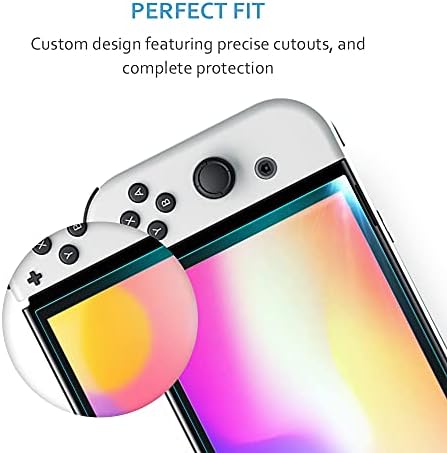 TJS [2 paket zaslon za zaštitu od kaljenog stakla za Nintendo prekidač OLED model 2021, [djeluje dok