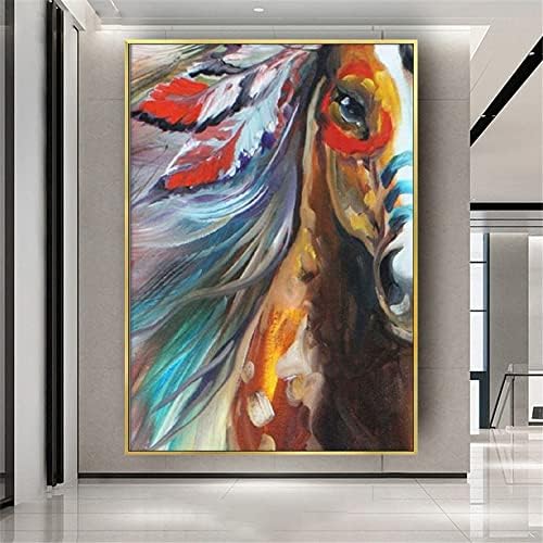 ručno oslikano ulje na platnu životinjsko raznobojno konjsko umjetničko slikarstvo Divlje