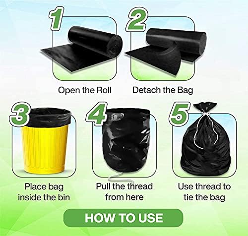 Efinito - Biorazgradive vrećice za smeće 30 x 37 inča 90 vrećica za dust / vrećica za smeće - crna boja