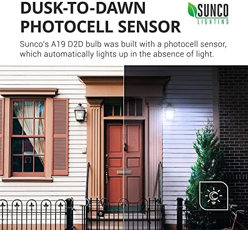 Sunco Dusk to Dawn sijalice vanjski senzor A19 LED sijalica, UL & amp; Energy Star navedene 9W, 800lm, Auto