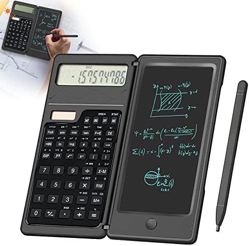 Naučni kalkulatori sa tabletom za pisanje izbriši, Huijutchen Sklopivi kalkulator 10-znamenki, solarni