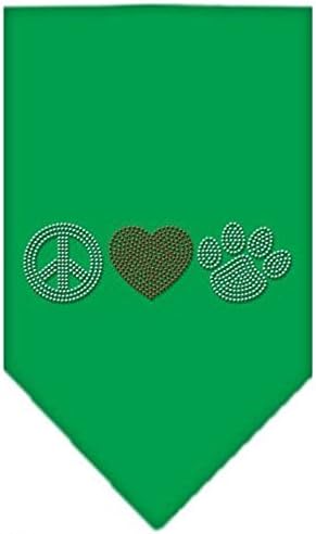 Mirage Pet proizvodi mir Love Paw Rhinestone Bandana, Veliki, Smaragd Green