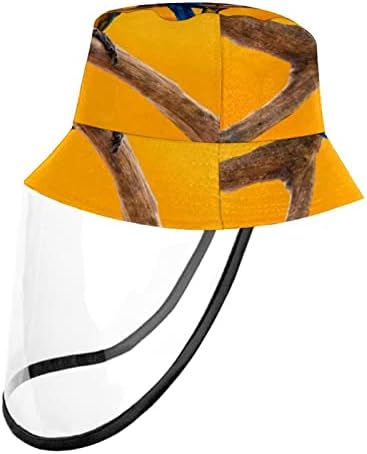 Zaštitni šešir za odrasle sa štitom za lice, ribar šešir protiv sunca, kostur Halloween lobanja narandžasta