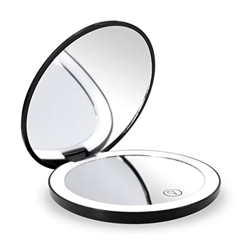 Putno osvijetljeno LED ogledalo za šminkanje 7x/1x uvećanje kompaktno toaletno ogledalo sa svetlima,