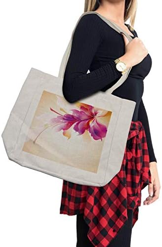 Ambesonne apstraktna torba za kupovinu, cvjetni aranžman sa živopisnim bodovima i lišće umjetničkoj djelu, ekološka