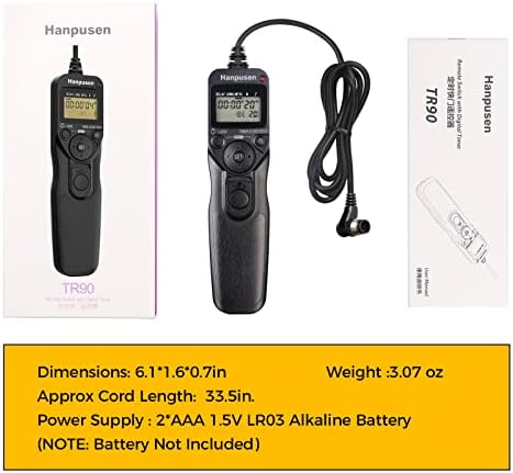 TIMER kamera Daljinski upravljač kabela sa intervalometrom kompatibilno sa Nikon D3, D4, D4S, D5, D6, D800,