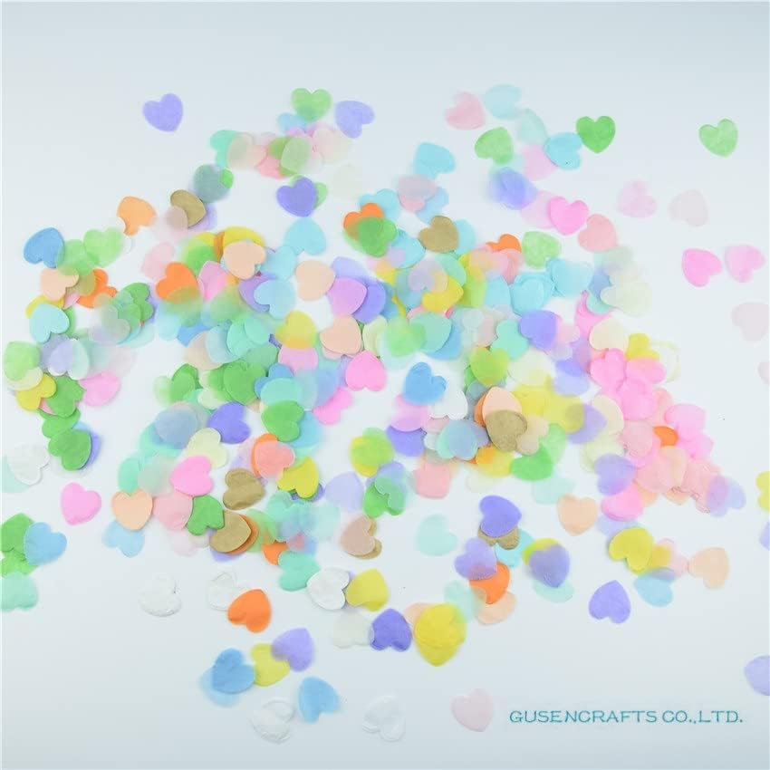 Zjhyxyh 1500pcs vjenčani ukras tkivo papir Rainbow Hearts Confetti / favorizori / višebojne boje