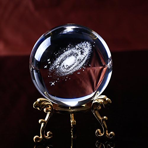 Xiaojia 6 / 8cm Prečnik globusa Galaxy Minijature Kristalna kugla 3D laserska ugravirana kvarcna stakla kugla