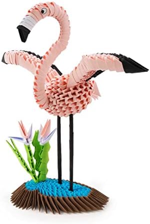 Origami 3D 501842 - 3D Origami Flamingo - prekrasna skulptura 3D papira sa patentiranim komponentama
