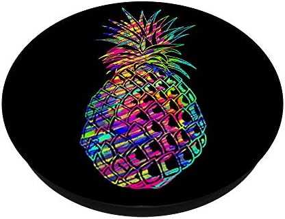 Ananas egzotično tropsko voće crteže crne boje crne duge Popsockets Popgrip: Zamljivanje hvataljka za telefone