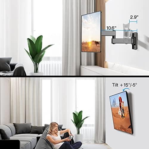 Piphell TV Zidni nosač za više od 26-60 inčnih televizora zadržava se do 77 lbs, PIMF11, Full Motion