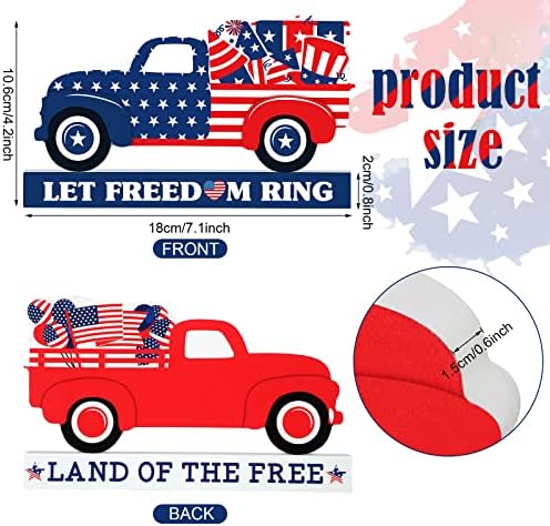 Dekor za patriotske reptore Drvene znakove Rustikalne Amerike ukrasi za kućno patriotski kamion