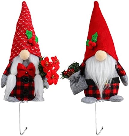 Gnomes Harmop vješalice za mantel set od 2 božićne čarape za čarape za čarape za zabavu za kamin