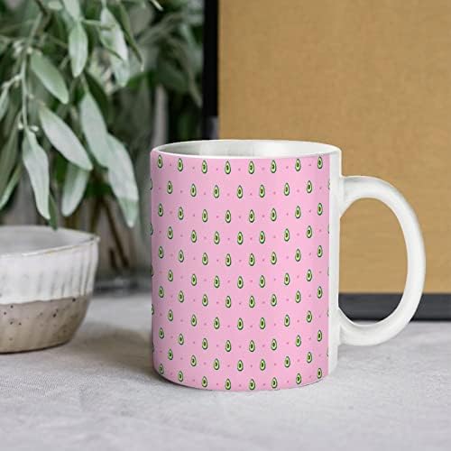 Avokado i srca na ružičastoj šolji za kafu keramička šolja za čaj smešni poklon za kancelarijski dom Žene