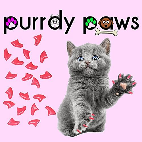 Purrdy Paws 40 pakovanja mekanih kapica za nokte za mačje kandže meke ružičaste velike