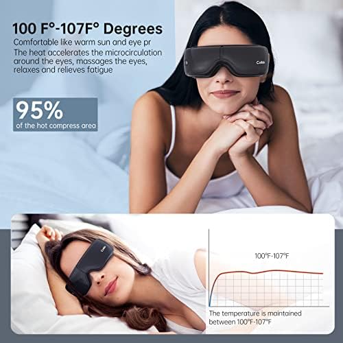 Colldo masažer za oči sa toplinom, grijanom maskom za oči sa Bluetooth muzikom za migrenu, masaža