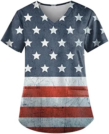 Košulja 4. jula za žene Ljeto 2023 plus veličine Izlaska seksi slatka vrhova Dan nezavisnosti T-majica