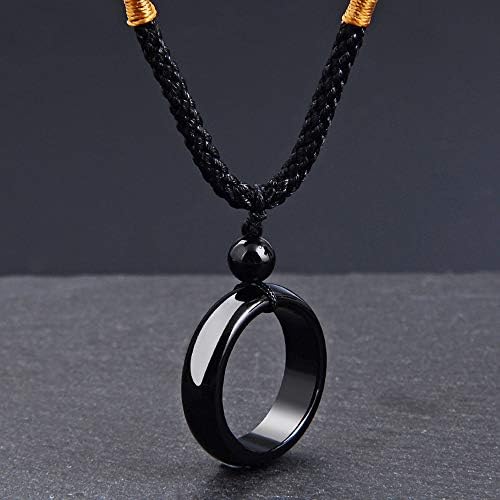 MENGLINA muškarci žene crni prirodni ahat kamen za Iscjeljivanje kristalni prsten u obliku privjeska zaštita ogrlice