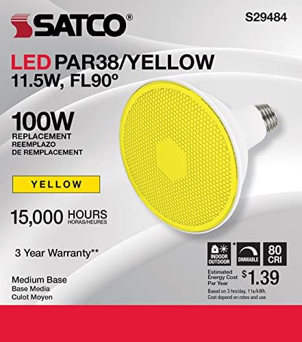 Satco S29484 11,5 W PAR38 LED sijalica u boji, žuta