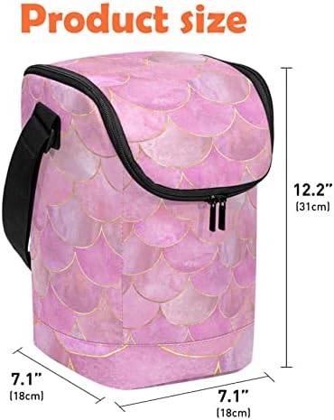 Guerotkr torba za ručak za žene, kutija za ručak za muškarce,ženska kutija za ručak, uzorak skale roze sirene