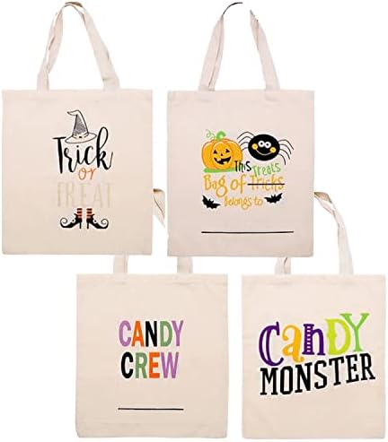 Trik ili tretiranje vrećice - set od 4 velike 14 Halloween torbe za trik ili poslasticu, tote za višekratnu