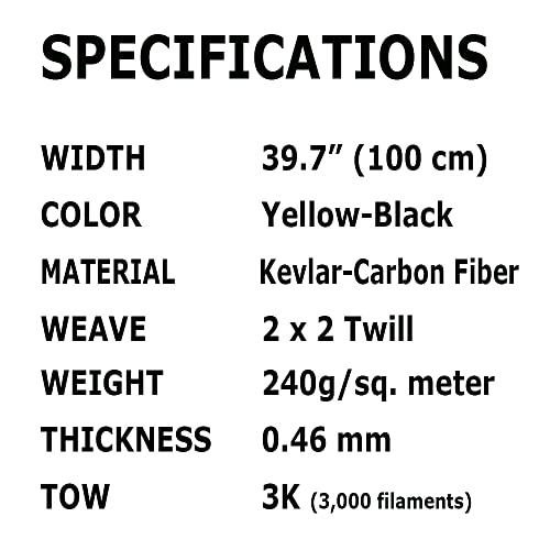 KARBXON-1 metar širine - aramidna tkanina od karbonskih vlakana-žuta-3k-240G/metar-keper tkanje - napredna
