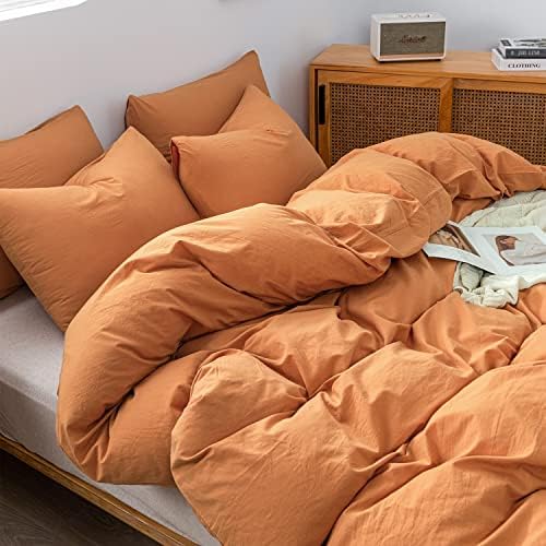 Patsay pamučni posteljirani pokrov posteriranog pokrivača, 3 komada luksuznog bundeve narančaste