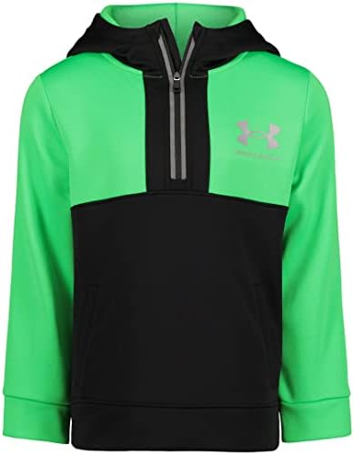 Pod oklopom Boys 'Hoodie, pulover, logotip i tiskani dizajni, ekstremni zeleni-1/4 zip, 4