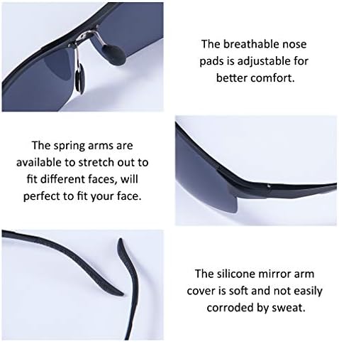 Taiqx Polujane Polarizirane sunčane naočale za muškarce, pola okvira UV400 Zaštita pravokutne sportske sunčane