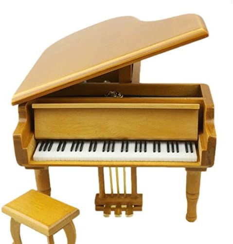 Tazsjg žuta glasovinska kutija u obliku klavira, kreativni poklon za rođendan sa malom stolicom, ljubimcu