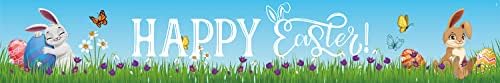 Proljeće Easter Bunny Decorn Banner pozadine sa 13 stopa bijelog konopa na otvorenom i zatvoreni baner