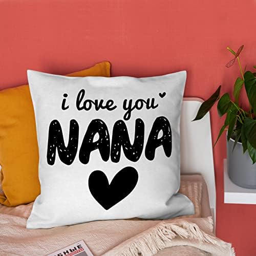 Burosev I Love You Nana Bako Mekani jastuk za bacanje, Majčin dan Dekorativni jastuk, Nana Rođendanski