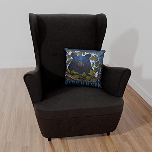 Wisconsin Berry Bear Canvas Throw jastuk za kauč ili kauč kod kuće & ured iz ulja slika umjetnika