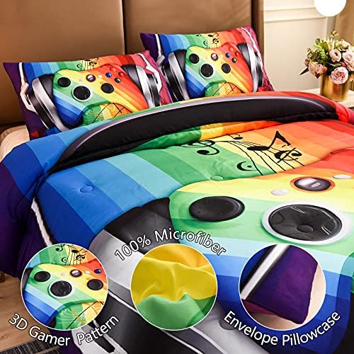 Lijepa noćna gametra Gamepad Comforter za dječake Teen, Gaming Video Games dugme sa kontrolerom, vintage