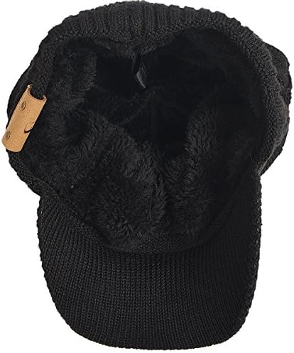 Forbusite Muškarci Knit Beanie Visor CAP za zimske žene debele besko sa obodom