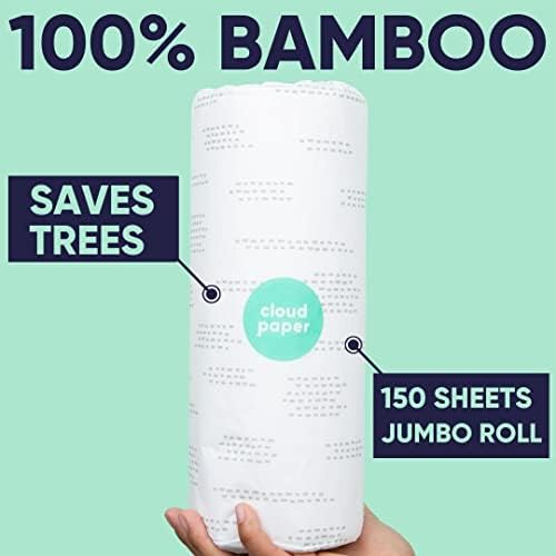 Bambusovi papirni ubrusi u oblaku-12 rolni Ultra upijajućih i izdržljivih ekološki prihvatljivih
