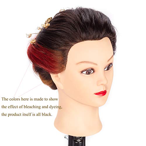 HAIREALM Mannequin glava prava ljudska kosa frizer vježba trening glava Manikin kozmetička lutka