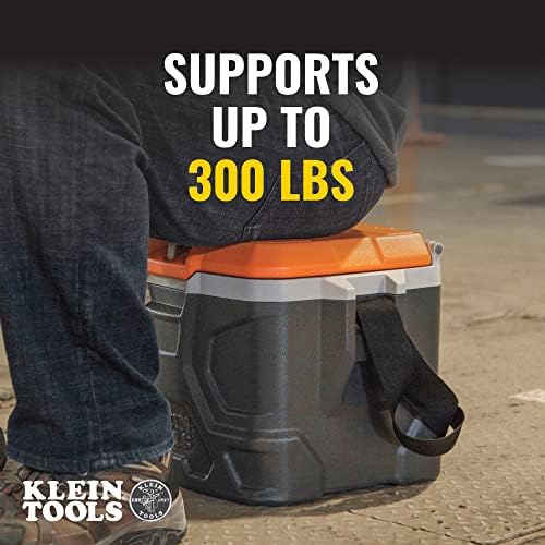 Klein Tools 55600 Work Cooler, Kutija Za Ručak Od 17 Litara Drži 18 Limenki, Drži Hladno 30 Sati, Sjedišta 300