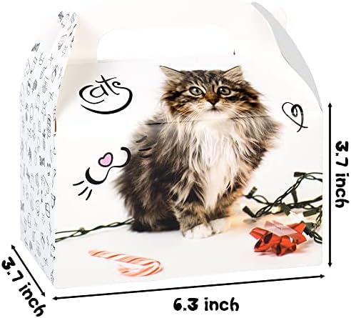 Umoni Cat Party Favorit Tretirajte kutiju Cat Teme Party Goody Poklon kutije za djecu Slatka Miow