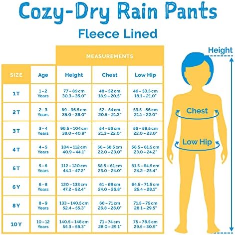 Jan & Jul Kids 'vodootporne ugodne hlače za kišu / sneg, obložene rukom
