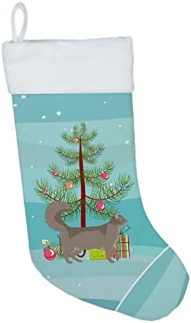 Caroline's CHK4723CS Somali 2 Mačka Sretan božićni božićni čarapa, kamin Viseći čarape Božićna sezona