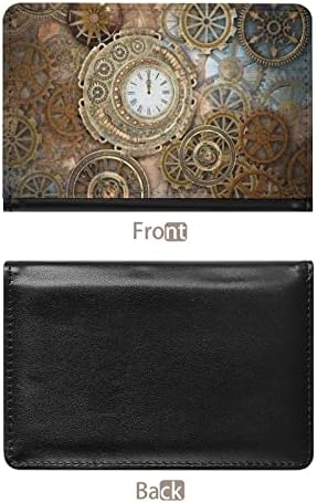 Retro Steampunk satovi i zupčanici štampani držač pasoša Cover Wallet Case sa utorom za kartice PU Koža