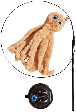 QWINEE cat teaser igračka sa usisnom čašom slatki crtani dekor hobotnice bez ruku mačka štapić igračka