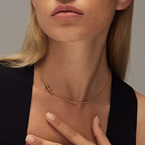 Chesky zlatne lančane ogrlice za žene, 14k Dainty zlatni lančić ogrlica za žene trendi Cuban Link