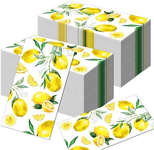 40pcs limunske salvete za ljetne havajske zabave zalihe akvarel limun voće tematski ručak dugi papir