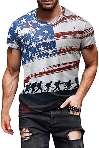 Obična košulja vrat košulja nezavisnost digitalni Casual T 3d ljetni rukav dan Muška štampa Top Muška
